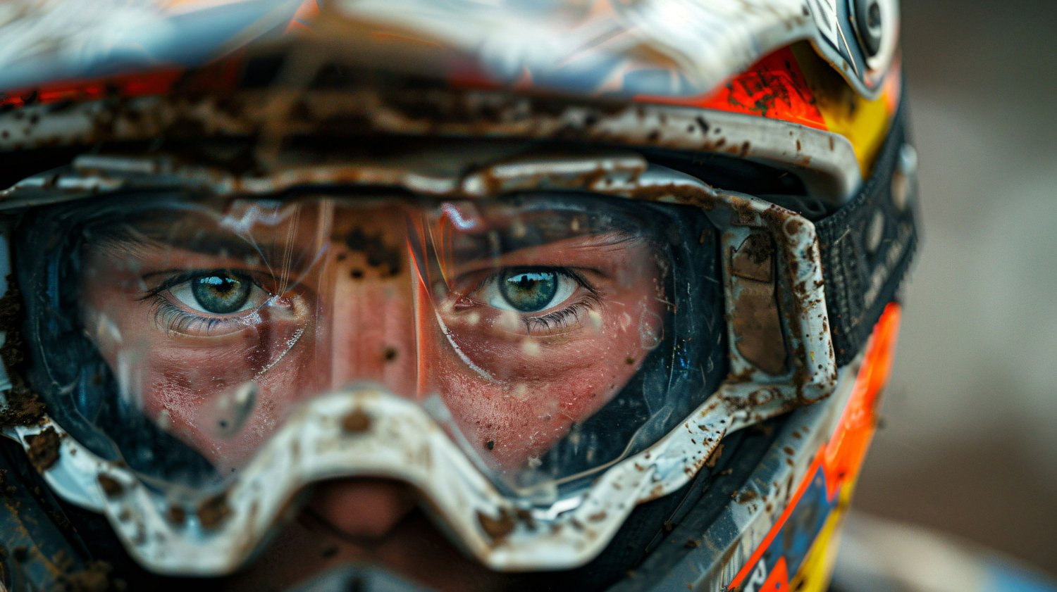 Imagem ilustrativa sobre óculos de motocross mostrando um competidor usando seu óculos em segurança após conferir dicas de como escolher a melhor opção.