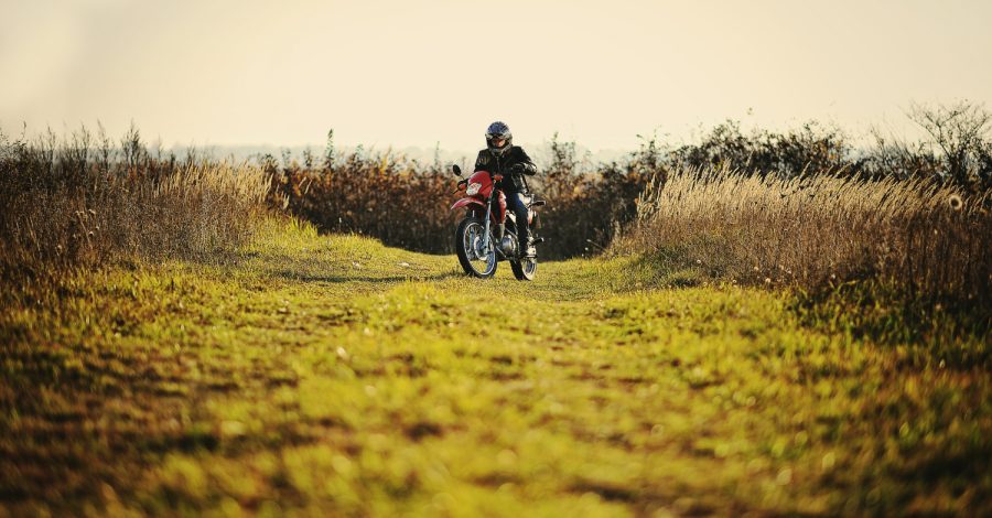 Imagem ilustrando o conteúdo sobre o que é enduro mostrando um praticante dessa modalidade em sua moto, em uma área de mata.